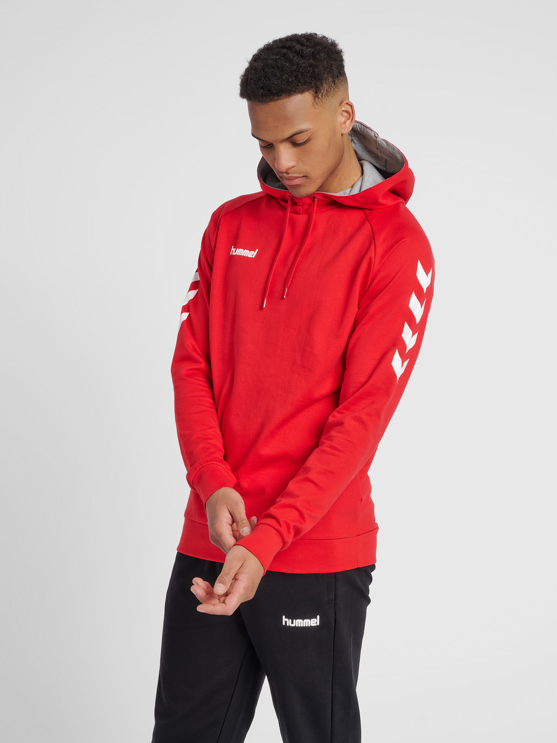 Red best sale cotton hoodie