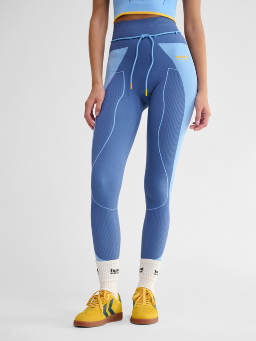 hmlSEAMLESS HIGH WAIST TIGHTS, DUTCH BLUE, model