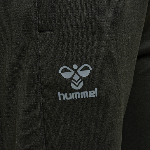 hmlONGRID POLY PANTS WO, JET BLACK/FORGED IRON, packshot