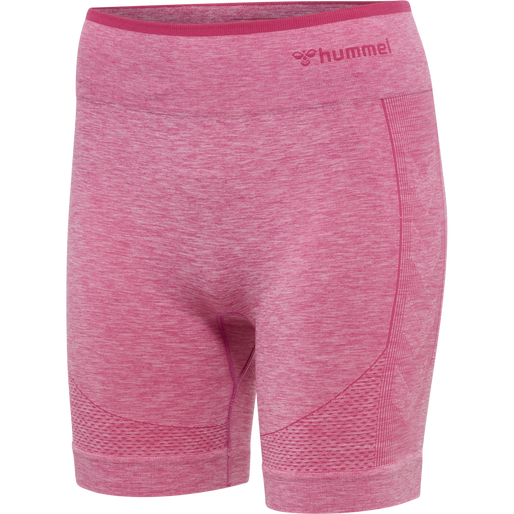 hmlMT UNA SEAMLESS MID WAIST SHORTS, AZALEA PINK MELANGE, packshot