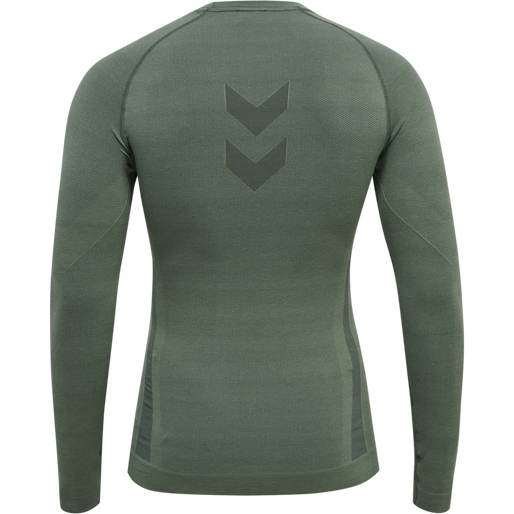 hmlTE MIKE SEAMLESS T-SHIRT L/S, LAUREL WREATH/LILY PAD MELANGE, packshot