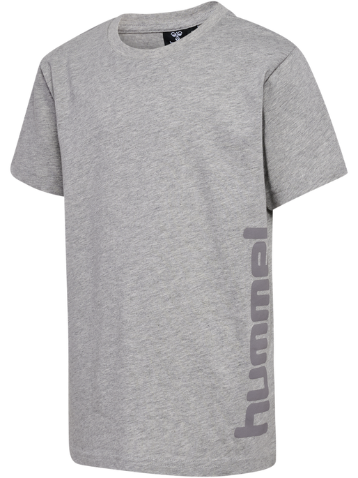 hmlPRINT T-SHIRT S/S, GREY MELANGE, packshot