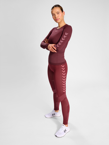 HUMMEL FIRST SEAMLESS JERSEY L/S W, BURGUNDY, model