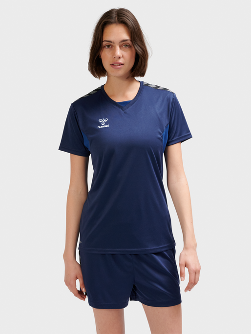 hmlAUTHENTIC PL JERSEY S/S WOMAN, MARINE, model