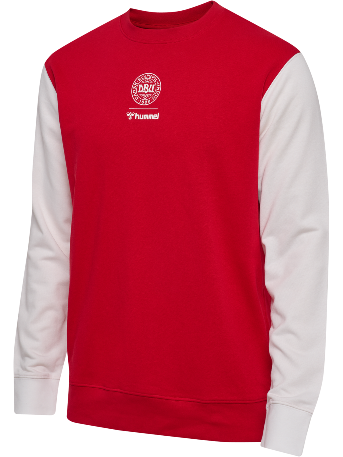 DBU 26 FAN RED-WHITE CREW NECK, TANGO RED/WHITE, packshot