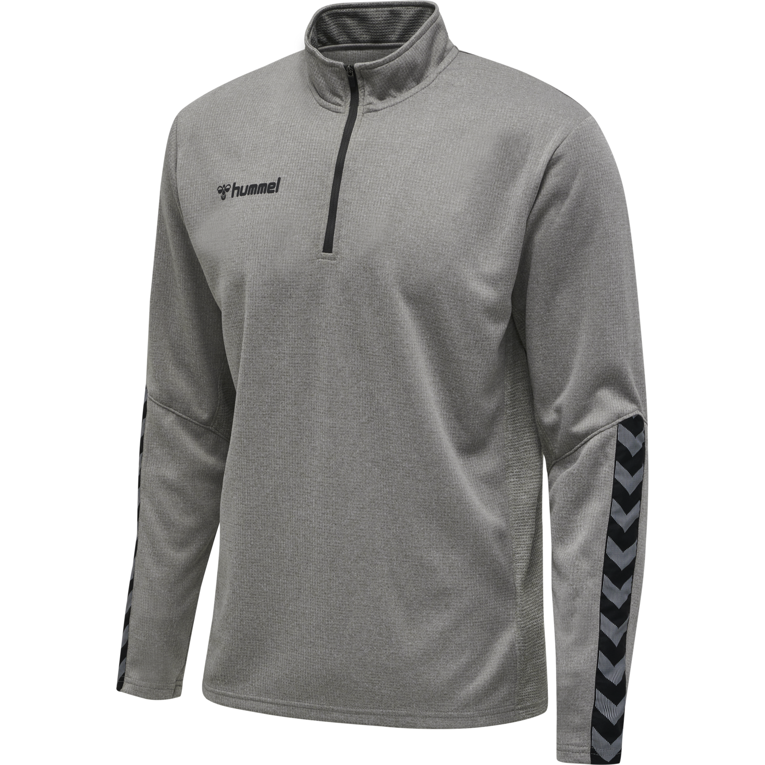 hmlAUTHENTIC KIDS HALF ZIP SWEATSHI, GREY MELANGE, packshot