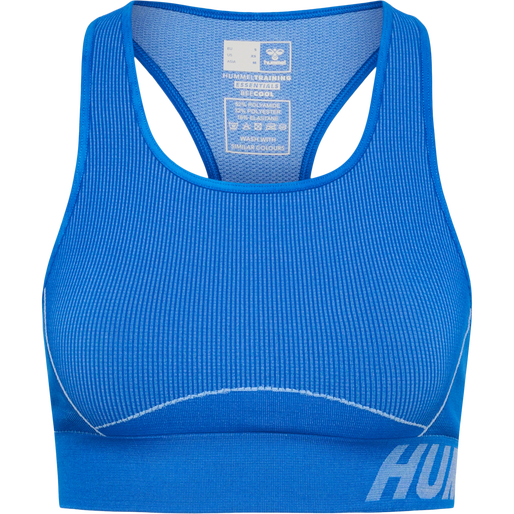 hmlTE CHRISTEL SEAMLESS SPORTS TOP, PLACID BLUE/LAPIS BLUE MELANGE hmlTE CHRISTEL SEAMLESS SPORTS TOP, PLACID BLUE/LAPIS BLUE MELANGE, packshot
