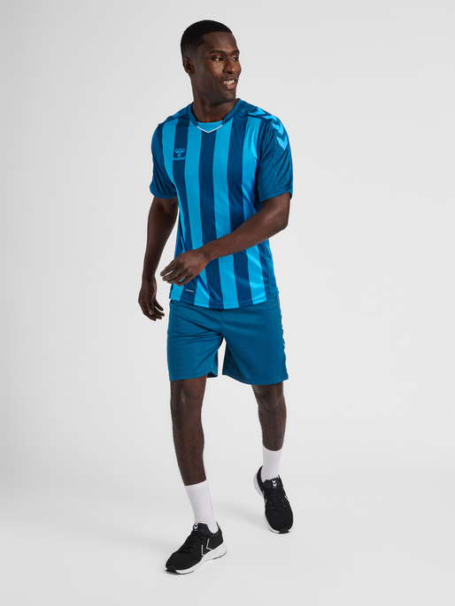 Blue and white striped soccer jersey hot sale