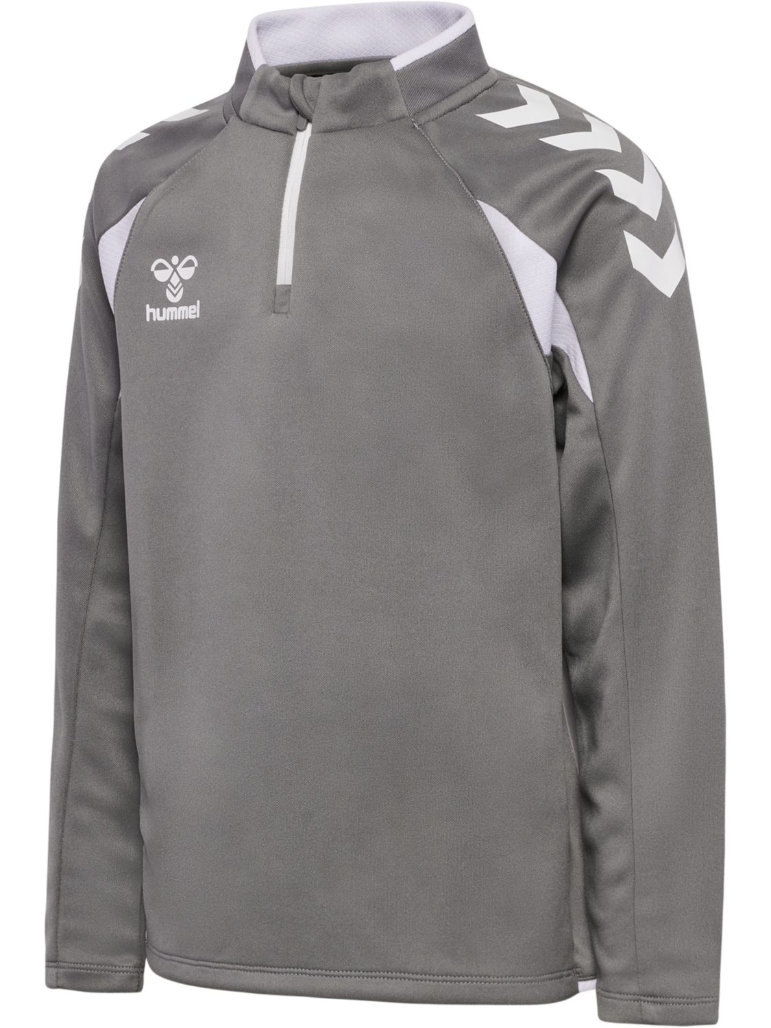 hmlCORE 2.0 HALF ZIP KIDS, STEEL GRAY/WHITE, packshot