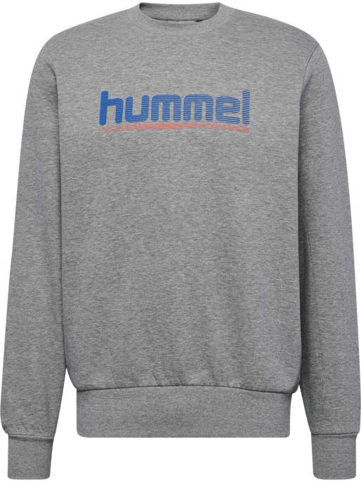 hmlGRAPHIC CREWNECK, GREY MELANGE, packshot