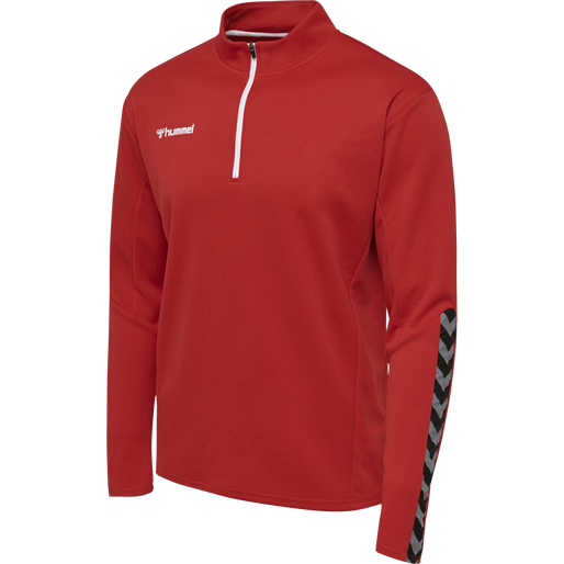 hmlAUTHENTIC HALF ZIP SWEATSHIRT, TRUE RED, packshot
