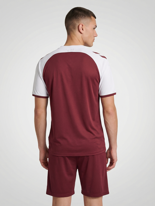 hmlMATCH LEAGUE JERSEY S/S, MAROON/WHITE, model
