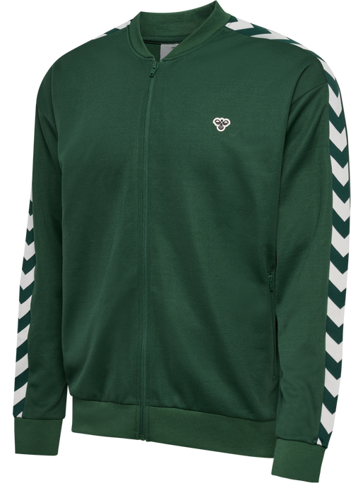 hmlARCHIVE REGULAR POLY ZIP JACKET, DARK GREEN, packshot