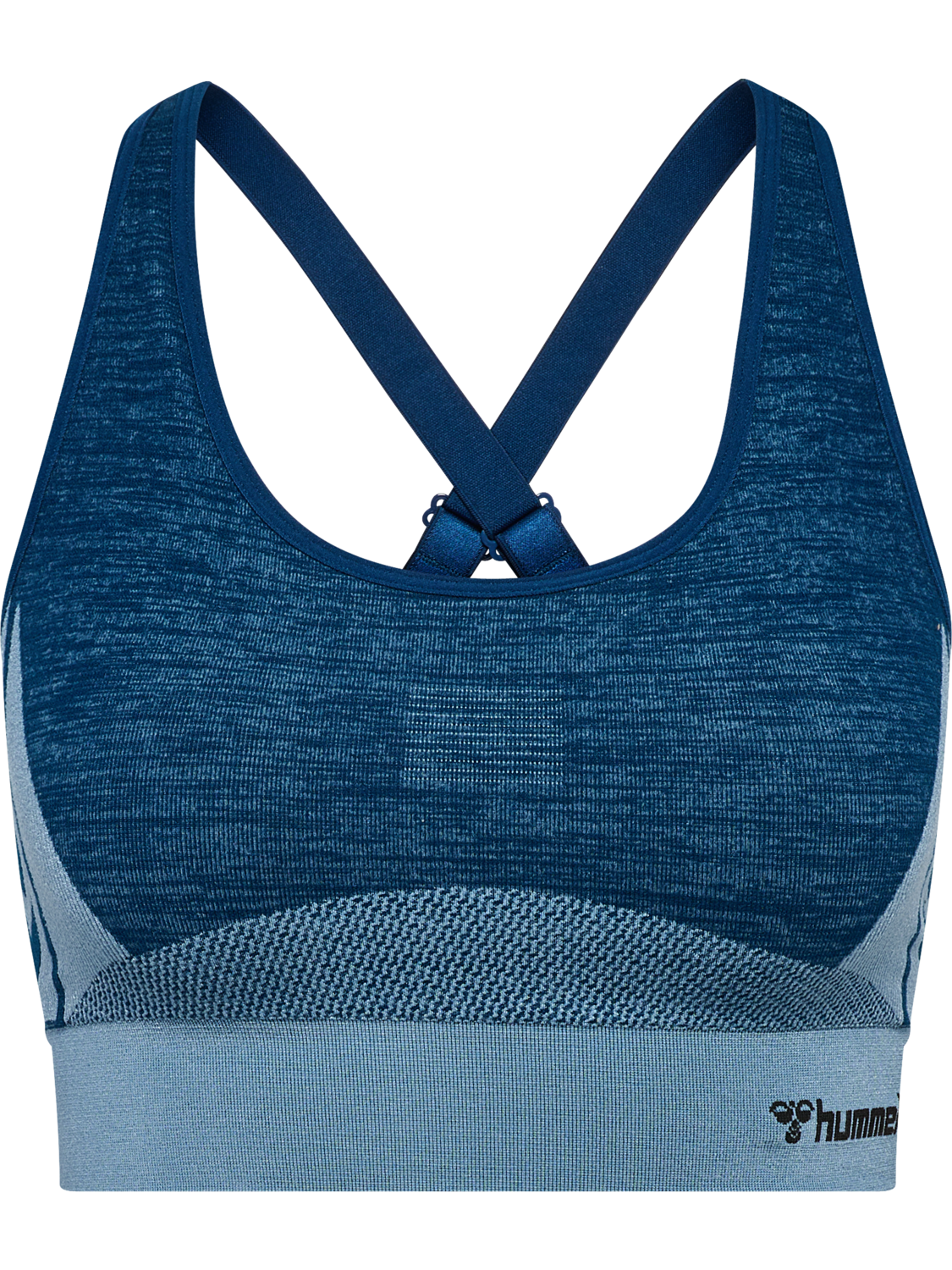 hmlCLEA SEAMLESS  SPORTS TOP, NAVY PEONY/FADED DENIM, packshot