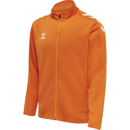 hmlCORE XK POLY ZIP SWEAT, ORANGE TIGER, packshot