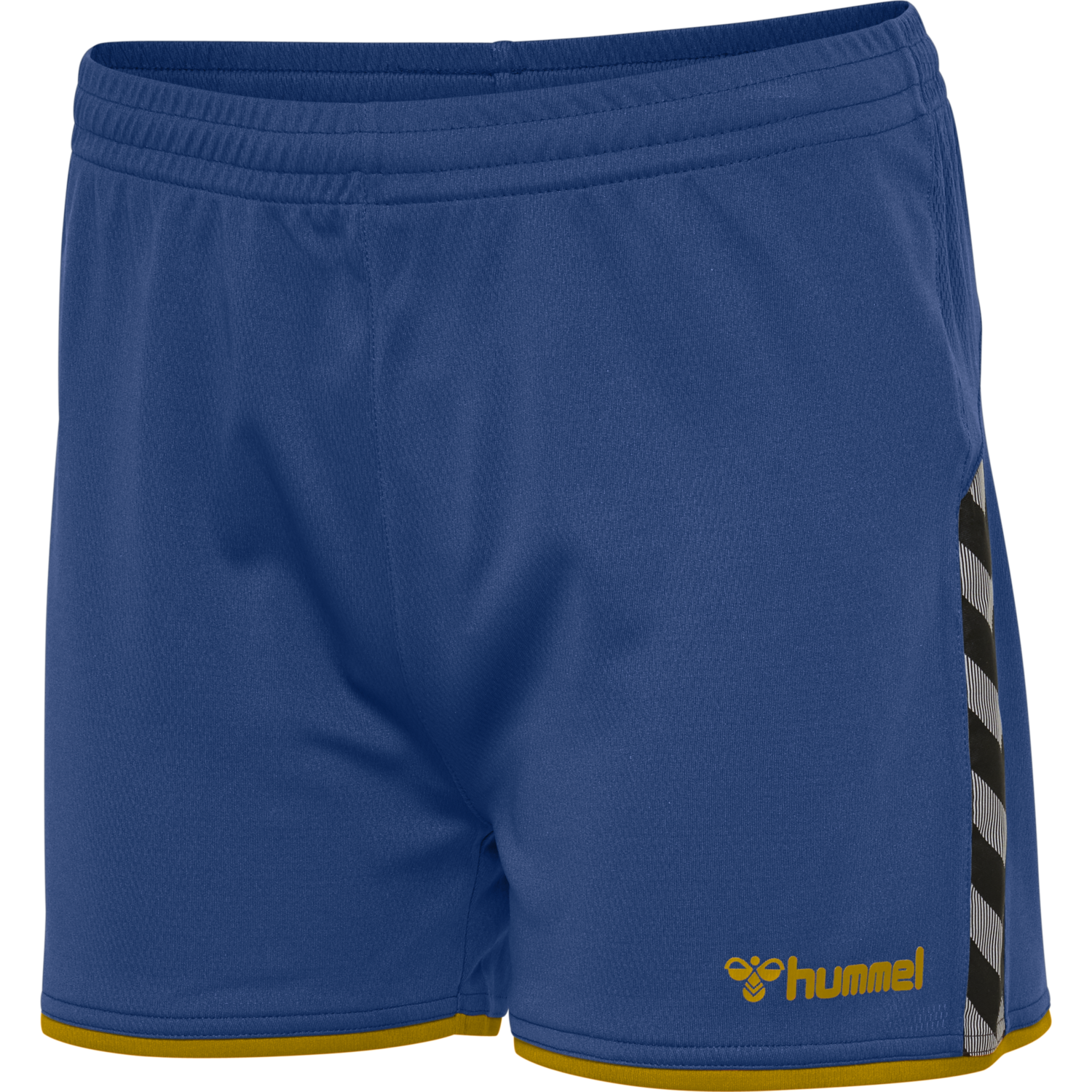 hmlAUTHENTIC POLY SHORTS WOMAN, TRUE BLUE/SPORTS YELLOW, packshot