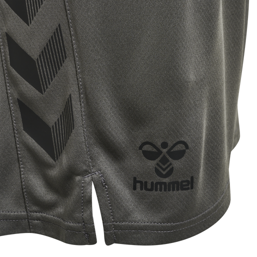 hmlONGRID POLY SHORTS, FORGED IRON/JET BLACK, packshot