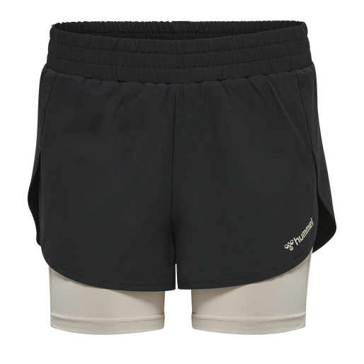 hmlMT TRACK 2 IN 1 SHORTS, BLACK, packshot