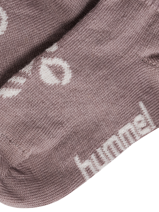 hmlMINI WOOL 2-PACK SOCKS, GREY MELANGE/TWILIGHT MAUVE, packshot