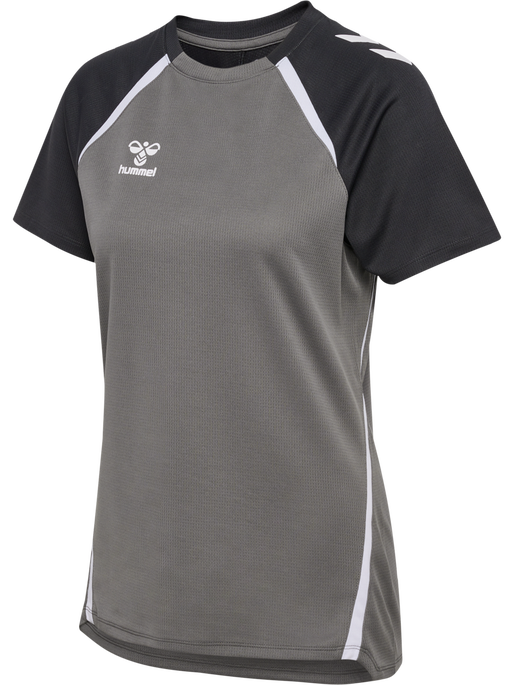 hmlLEAD 2.0 JERSEY S/S WOMAN, STEEL GRAY/ASPHALT, packshot