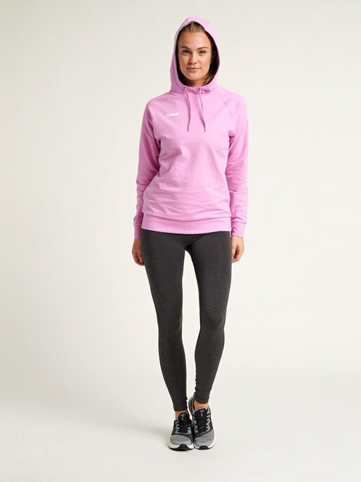 HMLGO COTTON HOODIE WOMAN, ORCHID, model