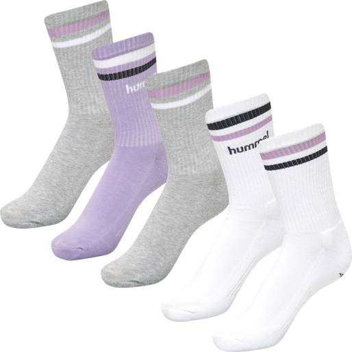hmlRETRO 4-PACK SOCKS MIX, WHITE/PURPLE/GREY, packshot