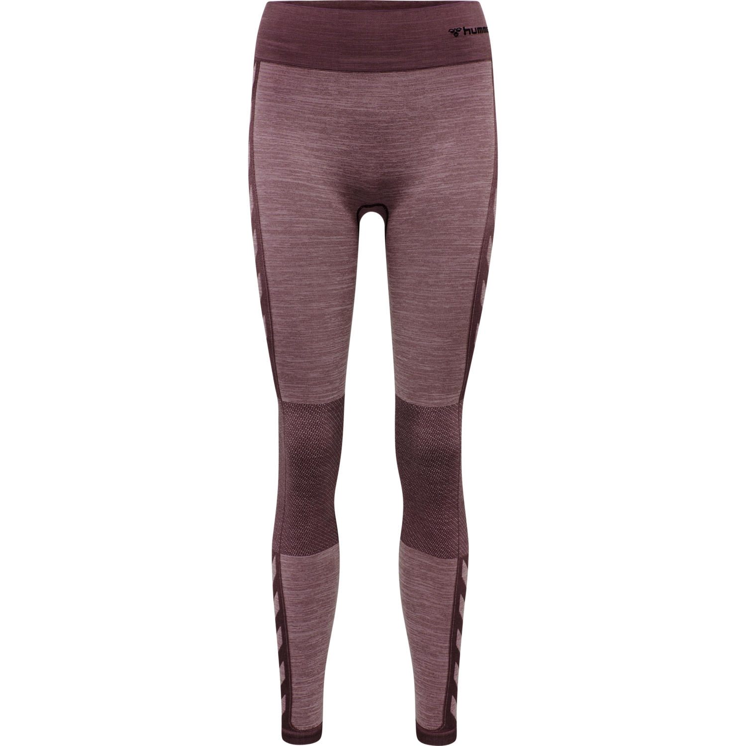 hmlCLEA SEAMLESS MID WAIST TIGHTS, FUDGE/WOODROSE MELANGE, packshot