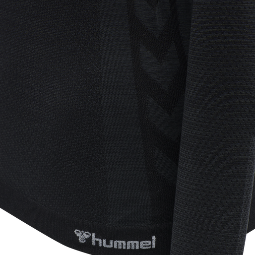 hmlCLEA SEAMLESS T-SHIRT L/S, BLACK MELANGE, packshot