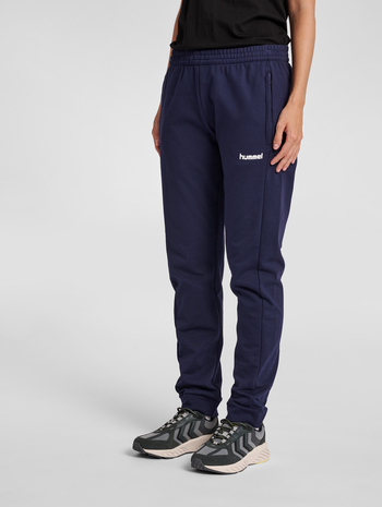 HMLGO COTTON PANTS WOMAN, MARINE, model