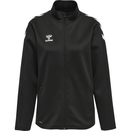 hmlCORE XK POLY ZIP SWEAT WOMAN, BLACK/BLACK, packshot