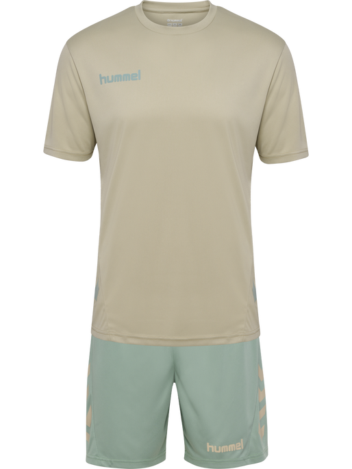 hmlPROMO DUO SET, ABBEY STONE/ICEBERG GREEN, packshot