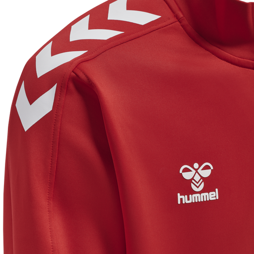hmlCORE XK HALF ZIP POLY SWEAT, TRUE RED, packshot