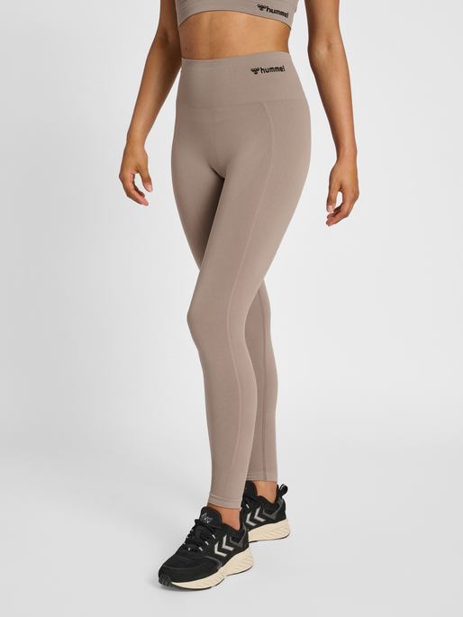 hummel TIF SEAMLESS HIGH WAIST TIGHTS - DRIFTWOOD