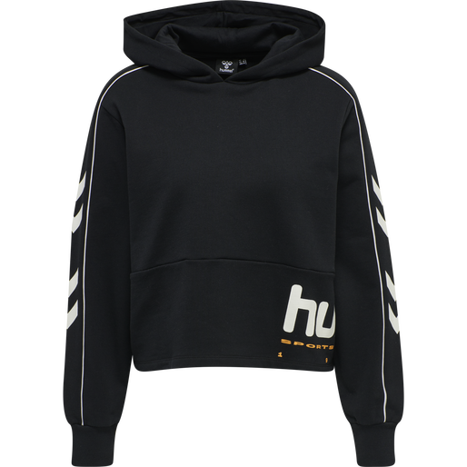 hmlLGC YOKO CROPPED HOODIE, BLACK, packshot