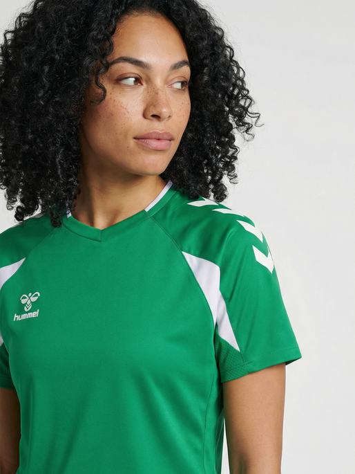 hmlCORE 2.0 JERSEY S/S WOMAN, JELLY BEAN/WHITE, model