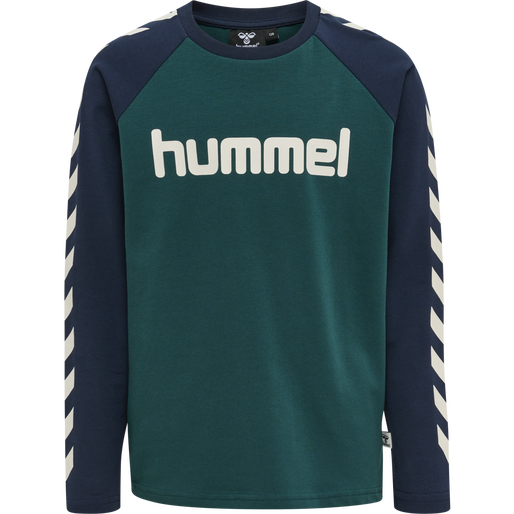 hmlBOYS T-SHIRT L/S, DEEP TEAL, packshot