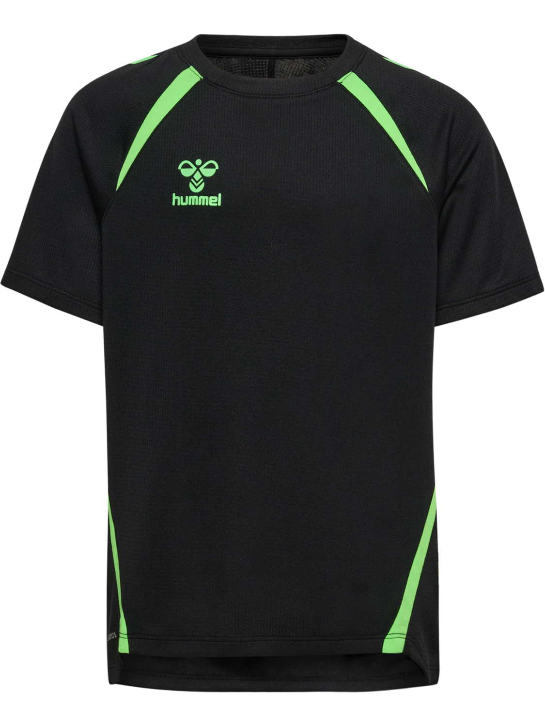 hmlLEAD 2.0 JERSEY S/S KIDS, BLACK/GREEN GECKO, packshot