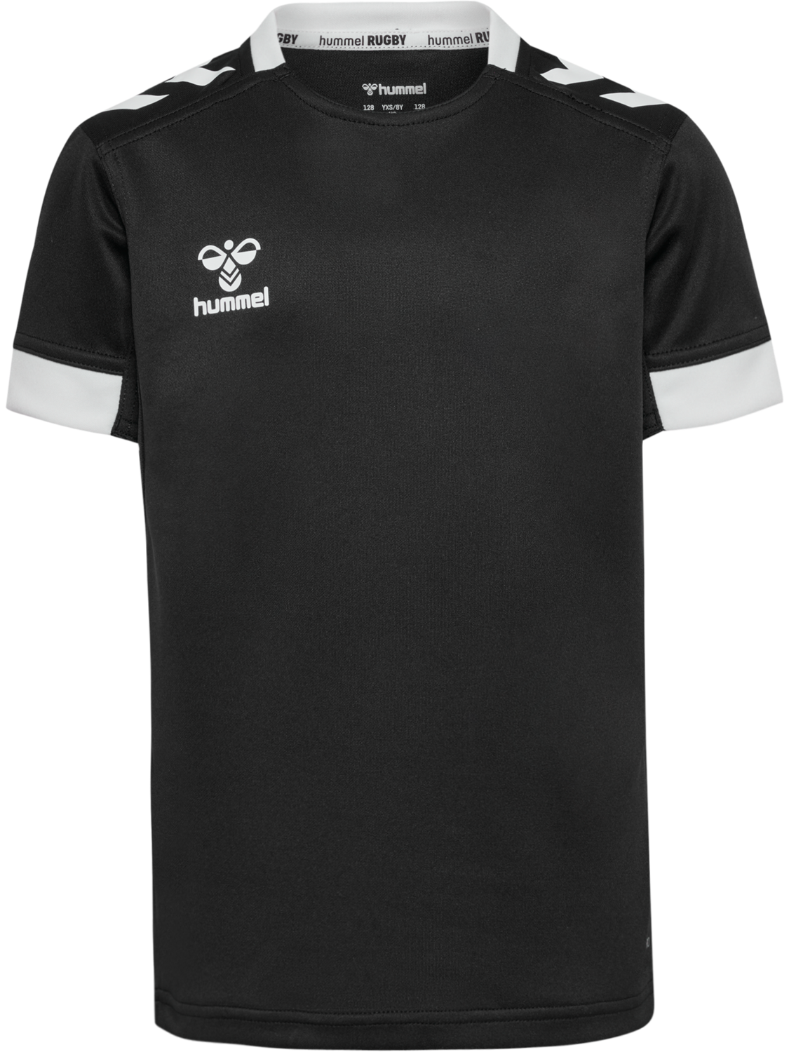 hmlRUGBY  JERSEY S/S KIDS, BLACK, packshot