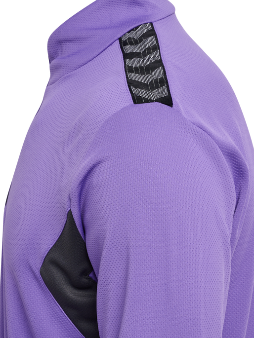 hmlAUTHENTIC HALF ZIP SWEAT, DAHLIA PURPLE/ASPHALT, packshot