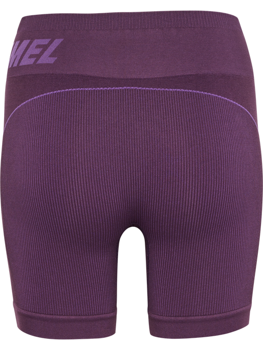 hmlTE CHRISTEL SEAMLESS SHORTS, PLUM PERFECT/BELLFLOWER MELAN, packshot