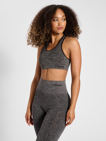 hmlCANA SEAMLESS SPORTS TOP, BLACK MELANGE, model