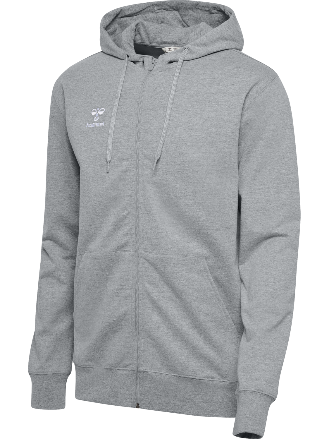hmlGO 2.0 ZIP HOODIE, GREY MELANGE, packshot
