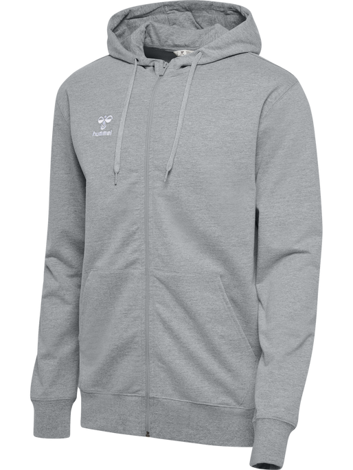 hmlGO 2.0 ZIP HOODIE, GREY MELANGE hmlGO 2.0 ZIP HOODIE, GREY MELANGE, packshot