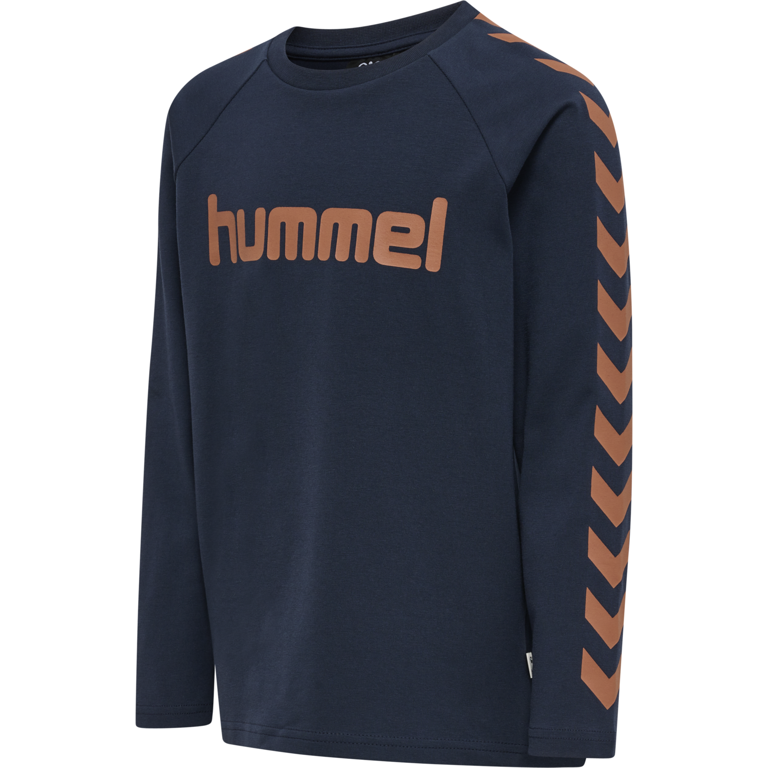 hmlBOYS T-SHIRT L/S, BLACK IRIS/SIERRA, packshot