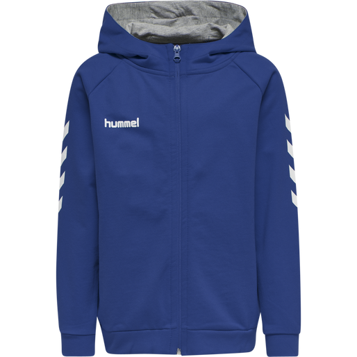 HMLGO KIDS COTTON ZIP HOODIE, TRUE BLUE, packshot