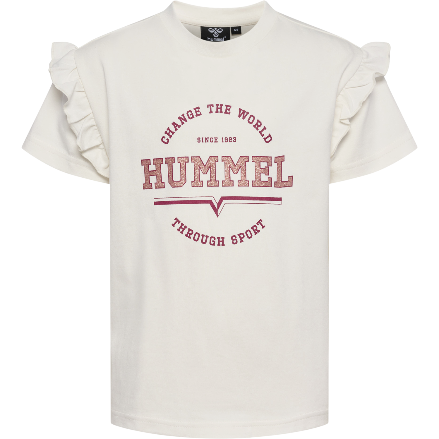 hmlVIOLET T-SHIRT S/S, MARSHMALLOW, packshot