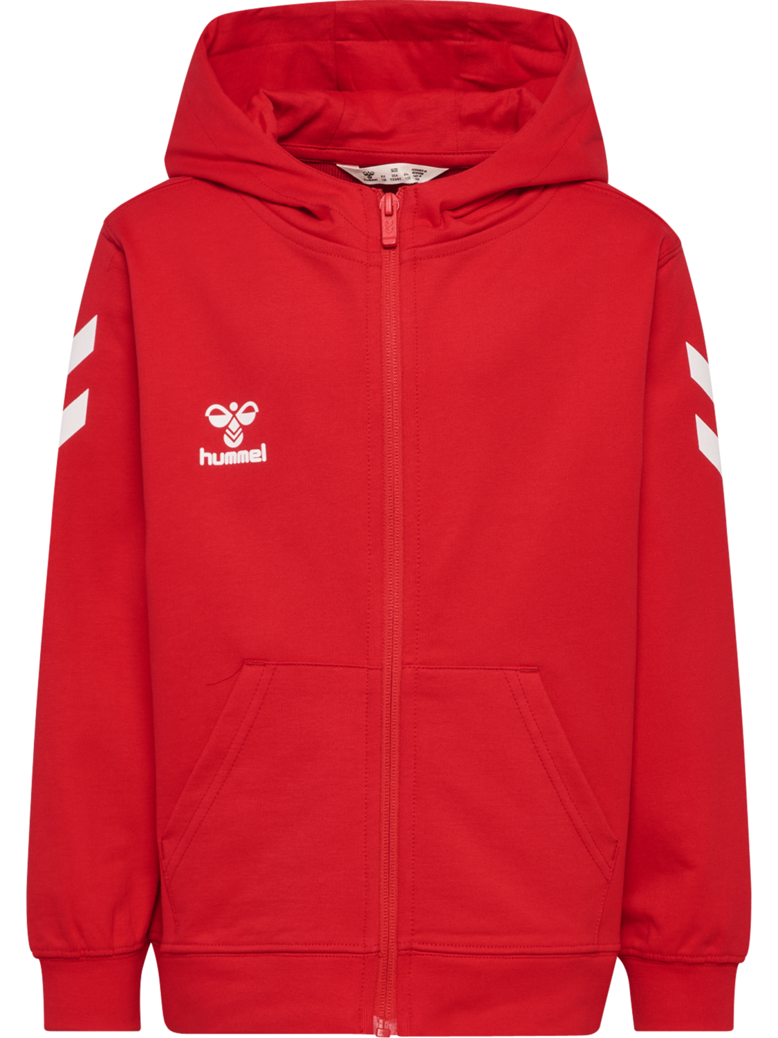 hmlGO 2.0 CHEVRON ZIP HOODIE KIDS, TRUE RED, packshot