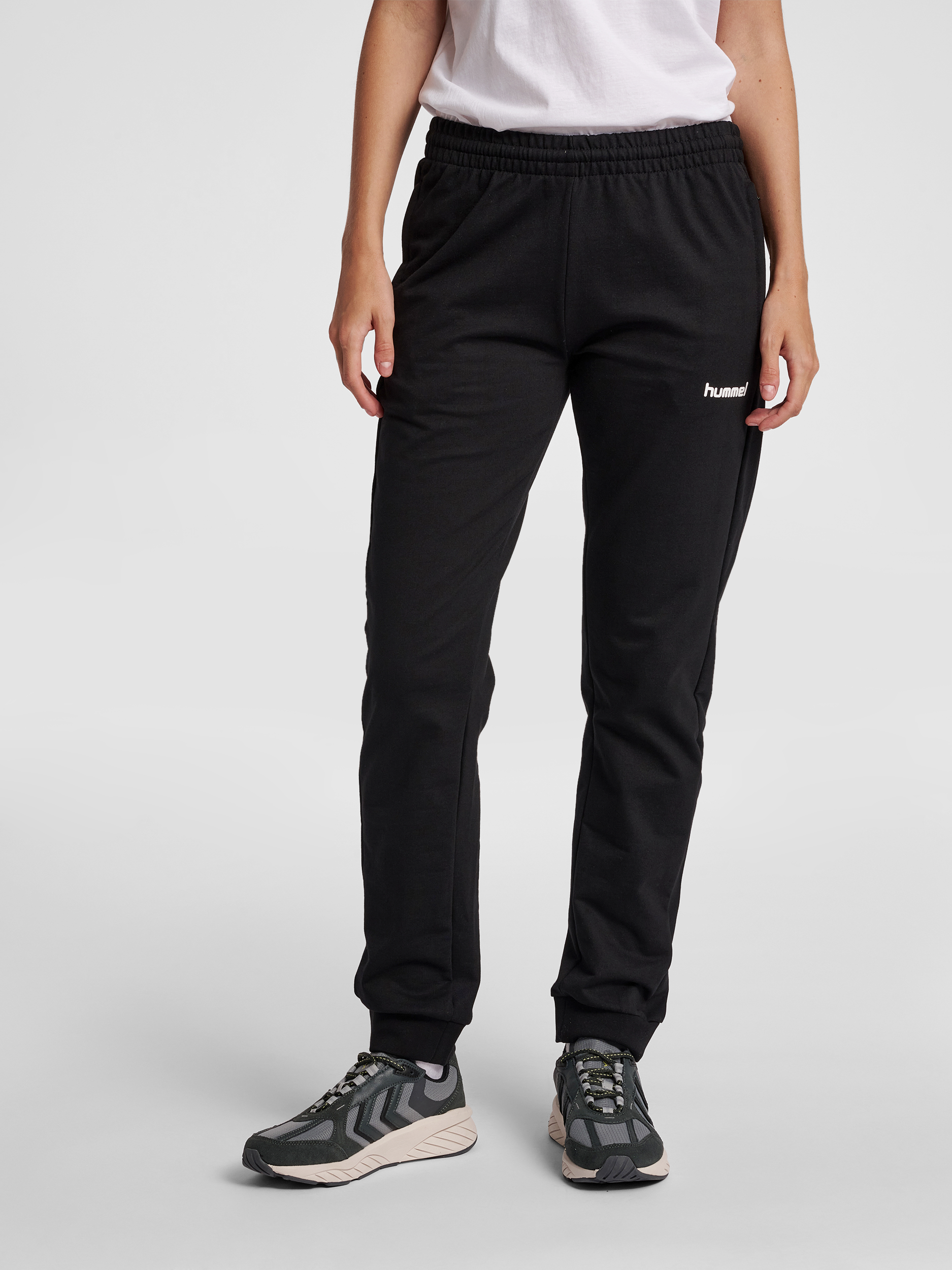 Hummel - Hmlaction Cotton Pants Woman, Pantaloni Sportivi In Morbido Cotone Con Tasca E Cordino