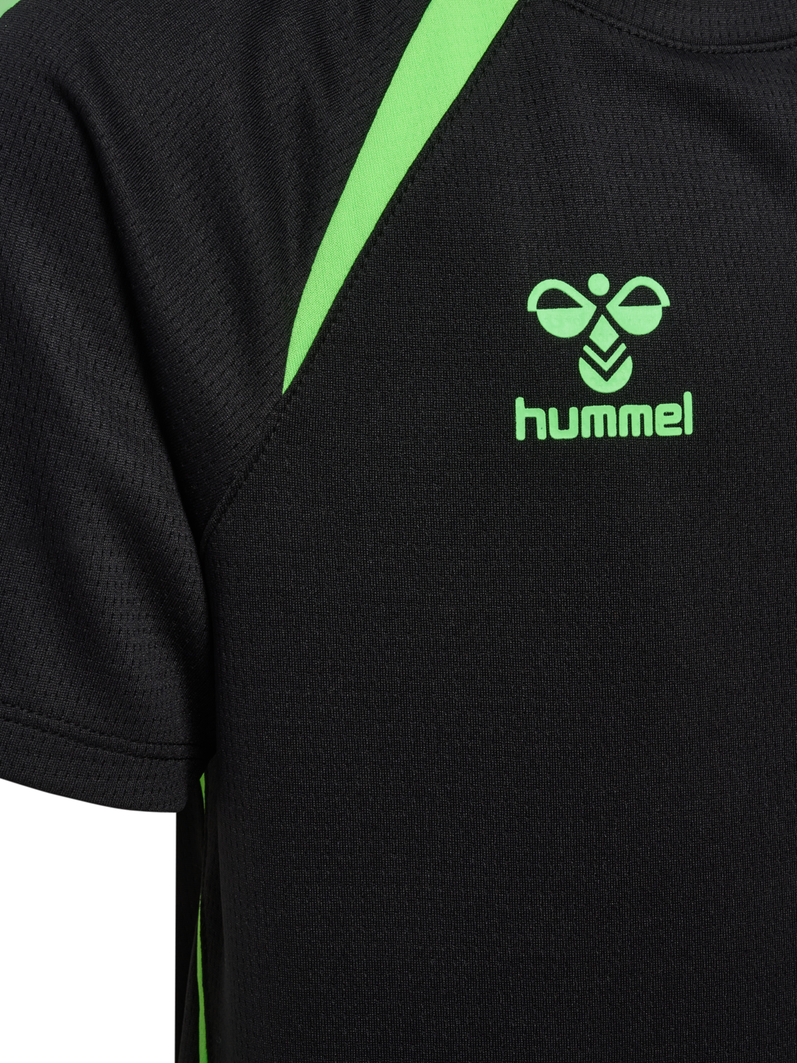 hmlLEAD 2.0 JERSEY S/S KIDS, BLACK/GREEN GECKO, packshot