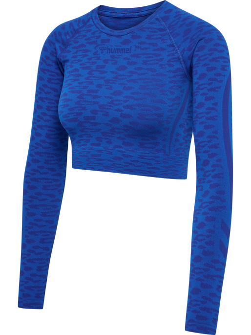 hmlMT LEO SEAMLESS CROP T-SHIRT L/S, OLYMPIAN BLUE/SODALITE BLUE ME hmlMT LEO SEAMLESS CROP T-SHIRT L/S, OLYMPIAN BLUE/SODALITE BLUE ME, packshot